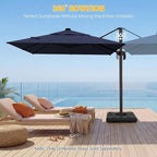 10x10 FT Patio Cantilever Umbrella, Rectangular Heavy Duty Offset Umbrella - Image 4