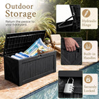 Devoko 120 Gallon Deck Box Resin Outdoor Storage Box Waterproof | Large Outdoor - Image 2