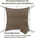 Shade&Beyond 7'x7' Sun Shade Sail Canopy Square, UV Block Breathable Curved - Image 5
