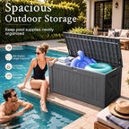 Devoko 120 Gallon Deck Box Resin Outdoor Storage Box Waterproof | Large Outdoor - Image 6