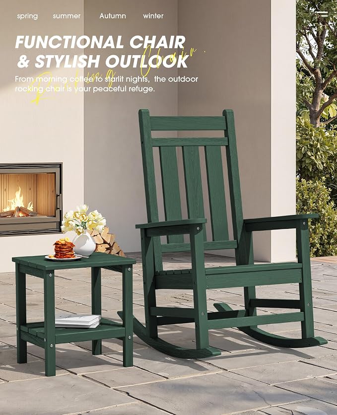 Oversized Outdoor Rocking Chair, HDPE Patio Rockers - Image 6