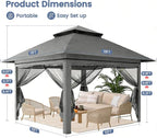 Driftalia 13x13 Pop Up Gazebo for Patio, Deck - Image 3