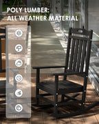 Outdoor Rocking Chair Set of 4, High Back Plastic Patio Rocking Chairs - Image 4