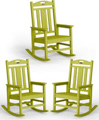 Oversized Outdoor Rocking Chairs Set of 3, 380lbs Heavy-Duty Large Patio Rocker by CIOKEA