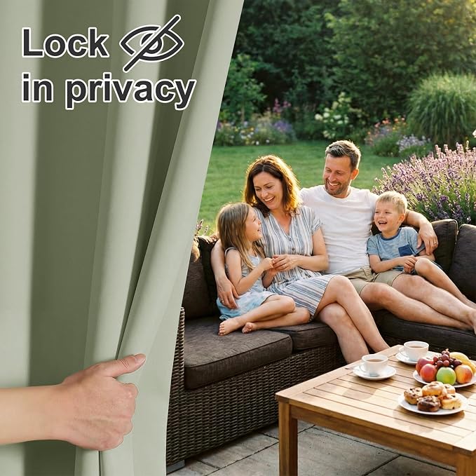 RYB HOME 2 Panels Outdoor Curtains - Image 6