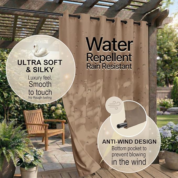 Waterproof Outdoor Curtain W52 x L63 - Image 4