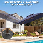 10x13FT Cantilever Outdoor Patio Umbrellas - Image 3