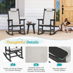 3-Piece Outdoor Rocking Chair Set, HDPE Patio Rocking Chair - Image 7