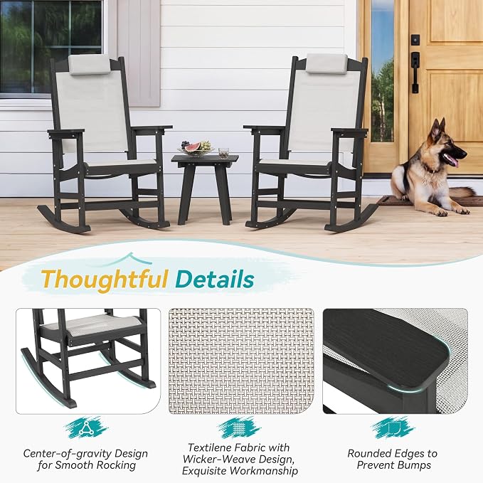 Outdoor Rocking Chair Set of 2 - Image 7