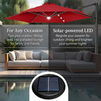 Best Choice Products 10ft Solar LED Offset Cantilever Hanging Market Patio - Image 4