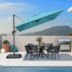 PURPLE LEAF Patio Outdoor Umbrella 9' x 9' Square All-Weather Turquoise | Large - Image 2