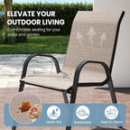 Patio Dining Chairs Set of 4, Stackable Dining Chairs High Back, Breathable - Image 6