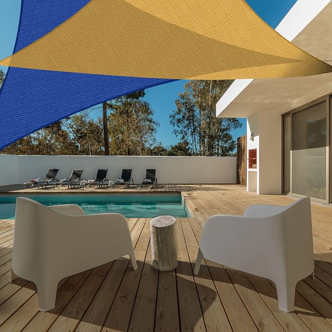 AsterOutdoor Sun Shade Sail Triangle 12' x 12' x 12' UV Block Canopy - Image 6