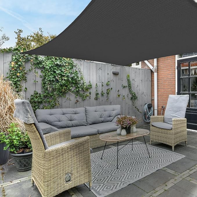 AsterOutdoor Sun Shade Sail Rectangle 12' x 16' UV Block Canopy - Image 8