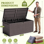 Flamaker 220 Gallon Large Outdoor Storage Box Waterproof, XL Resin Deck Box | - Image 2