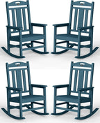 Oversized Outdoor Rocking Chairs Set of 4, 380lbs Heavy-Duty Large Patio Rocker by CIOKEA