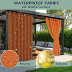 Patio Curtains Outdoor Waterproof, Privacy Drapes | Weatherproof & Sun Blocking - Image 2