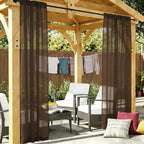 Outdoor Sheer Curtains for Patio Waterproof, 2 Panels Rod Pocket Indoor/Outdoor - Image 7