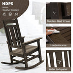 LUE BONA Outdoor Rocking Chairs Set of 2, Weather Resistant HDPS Poly Rocker - Image 4