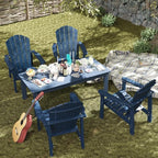 Stackable Set, 4 Chairs with 47in Table, All-Weather HDPE, HDPE All-Weather - Image 3
