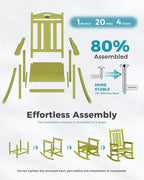 Oversized Outdoor Rocking Chair, 380lbs Heavy-Duty Large Patio Rocker, Weather - Image 8