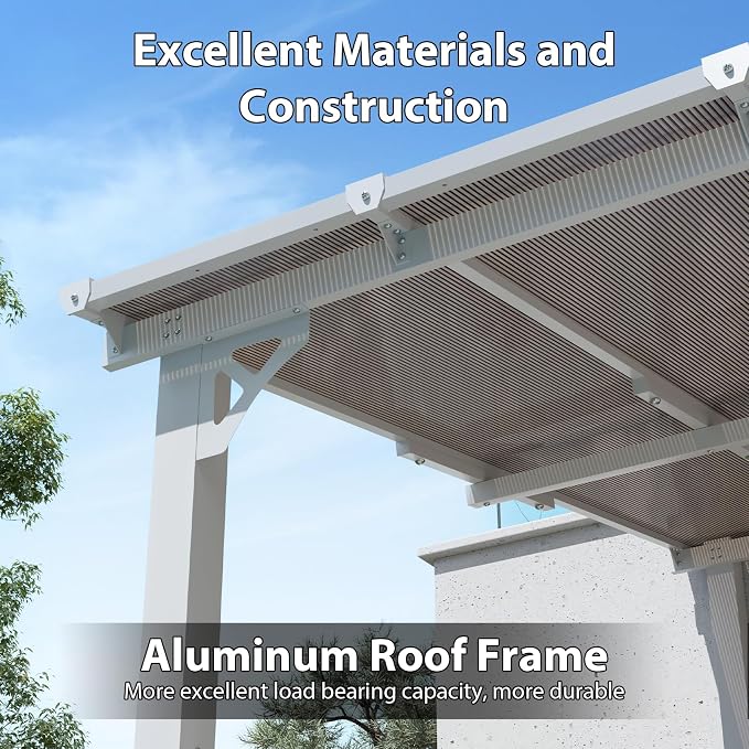 Aoxun 8’x10’ Gazebo with Aluminum Frame & Polycarbonate Panel, Outdoor Patio - Image 5