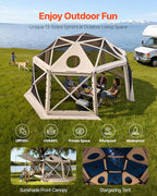 VEVOR Pop up Gazebo Screen Tent, 15 x 15 ft, 13-Sided Spherical Camping Canopy - Image 3