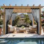 MIULEE Black Outdoor Curtain for Patio Waterproof 4 Panels 54 x 84 Inch | - Image 2