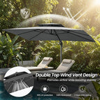 10 X 13 FT Cantilever Patio Outdoor Umbrella, Heavy Duty Aluminum Frame - Image 8