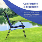 Giantex Patio Chairs Set of 4, Stackable Outdoor Dining Chairs - Image 6