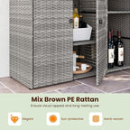Tangkula Rattan Outdoor Storage Cabinet, Patiojoy Outdoor Cabinet - Image 3