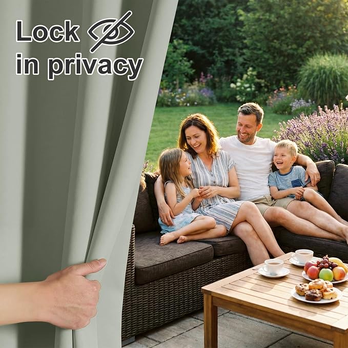 RYB HOME 2 Panels Outdoor Curtains - Image 6