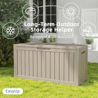 Outdoor Storage Box 100 Gallon Waterproof Resin Deck Boxes Grey | UV-Resistant - Image 5