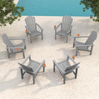 THOEOE Stackable Adirondack Chair Set of 6, Fire Pit Chairs, Space Saving by THOEOE