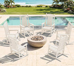 Oversized Outdoor Rocking Chairs Set of 6, HDPE Porch Rocker by KINGYES