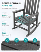 SERWALL Outdoor Rocking Chair Set of 2, Oversized Rocker - Image 4