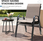 Patio Dining Chairs Set of 4, Stackable Dining Chairs High Back, Breathable - Image 4