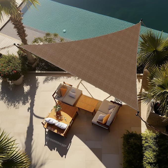 Shade&Beyond Custom Sun Shade Sail 13'x15'x19.8' Triangle Sun Sail Shades Patio by ShadeBeyond