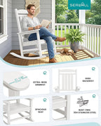 SERWALL HDPE Oversized Rocking Chair Outdoor, Patio Rocking Chairs, Porch Rocker - Image 6
