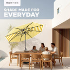 Midtown Umbrellas 10-Year-No-Fade - 8 Ft - UV Proof White/Yellow Stripes Fabric - Image 7