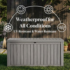 ROJIK 150 Gallon Outdoor Storage Box Waterproof, Weatherproof Deck Boxes - Image 8
