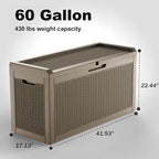 60 Gallon Waterproof Resin Deck Box, UV Resistant Outdoor Storage - Image 2