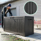 DRATO 85 Gallon Outdoor Storage Box Waterproof, Lockable Resin Deck Box | - Image 3