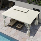 10'x12' Outdoor Gazebo, Metal Frame Heavy Duty Patio Canopy Tent Shelter - Image 7