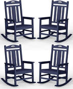 Oversized Outdoor Rocking Chairs Set of 4, 380lbs Heavy-Duty Large Patio Rocker by CIOKEA