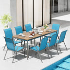 TLSUNNY Patio Chair, Outdoor Stackable Textilene Chairs Set of 8, Sky Blue | - Image 9