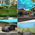 Sun Shade Sail 12' x 16' Turquoise Blue Rectangle Shade | Outdoor sun shade sail - Image 8