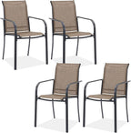 Outdoor Chairs Set of 4, Stackable Patio Dining Chairs by Offeroutdoorsolutions
