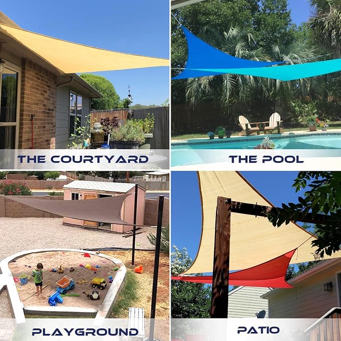 Windscreen4less 26' x 26' x 26' Sun Shade Sail Triangle Outdoor Canopy Cover UV - Image 2
