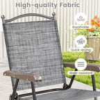 GIANTEX Set of 4 Patio Folding Chairs, Outdoor Patio Dining Chairs w/Armrest - Image 4